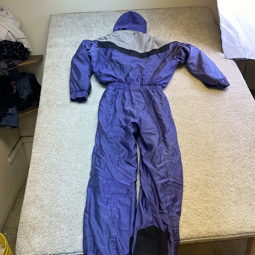 Vintage 80s 90s Womens One Piece Gore-Tex Ski Suit Blue Purple Size Large - Picture 12 of 13